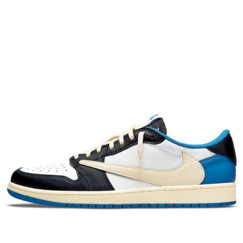 Nike Fragment Design x Travis Scott x Air Jordan 1 Retro Low ‘Sail Black Military Blue’ DM7866-140